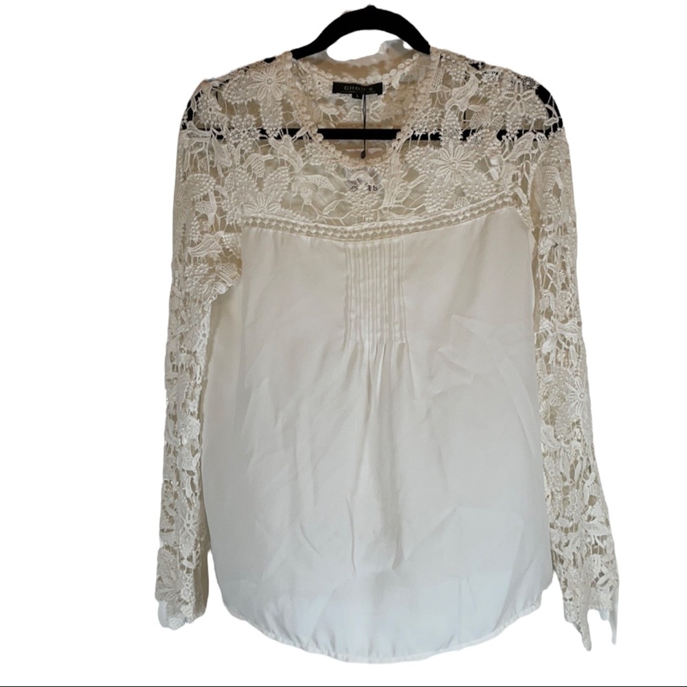🌹NWT Choies Sheer & Embroidered Top size L